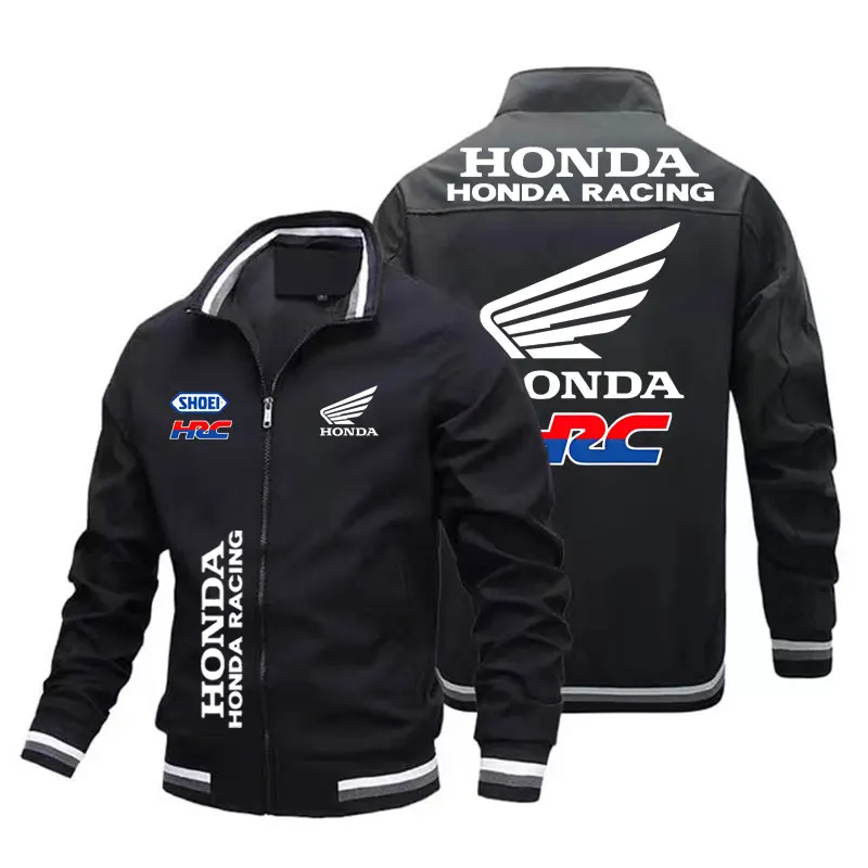 2025Herrenjacke Honda bedruckte Reißverschlussjacke modisch lässig Outdoor-Rennen Sport Motorrad Reitbekleidung Damen Topmantel