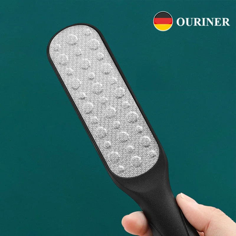 Ouriner High-Quality Stainless Steel Foot File Double Sided Callus Remover For Dead Skin Professional Pedicure Tools Scraper