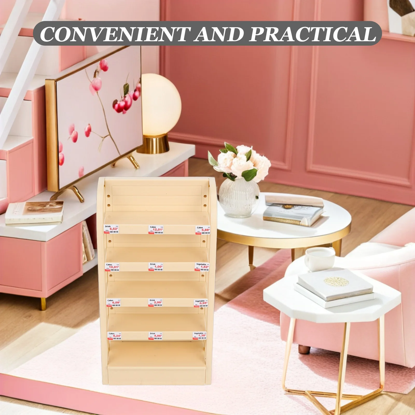 Mini Supermarkt Display Stand Poppenhuis Planken Voedsel Meubels Opbergplank Keuken Accessoires Plastic Bakkerij Kast Rek