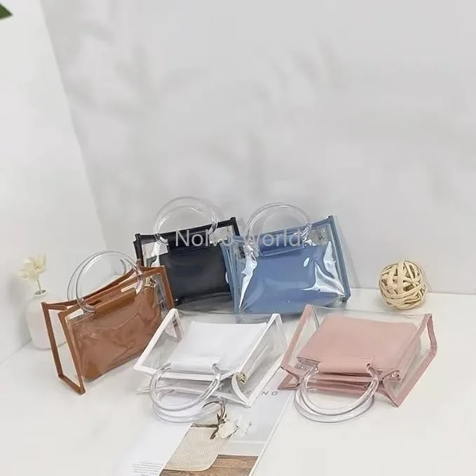 4/10/30PCS 10cm D Shape Acrylic Bag Handle For Women Shoulder Belt Handbag Clear Transparent Wristband Purse Frame Accessories