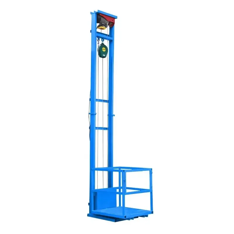 Electric hydraulic ladder hoist guide rail household monorail platform fixed warehouse small simple freight elevator