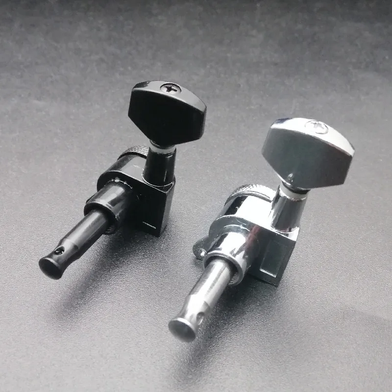 6Pcs Guitar Lock String Tuning Pegs Machine Heads for 3R3L/6R/6L Electric/Acoustic Guitar Black/Gold/Chrome