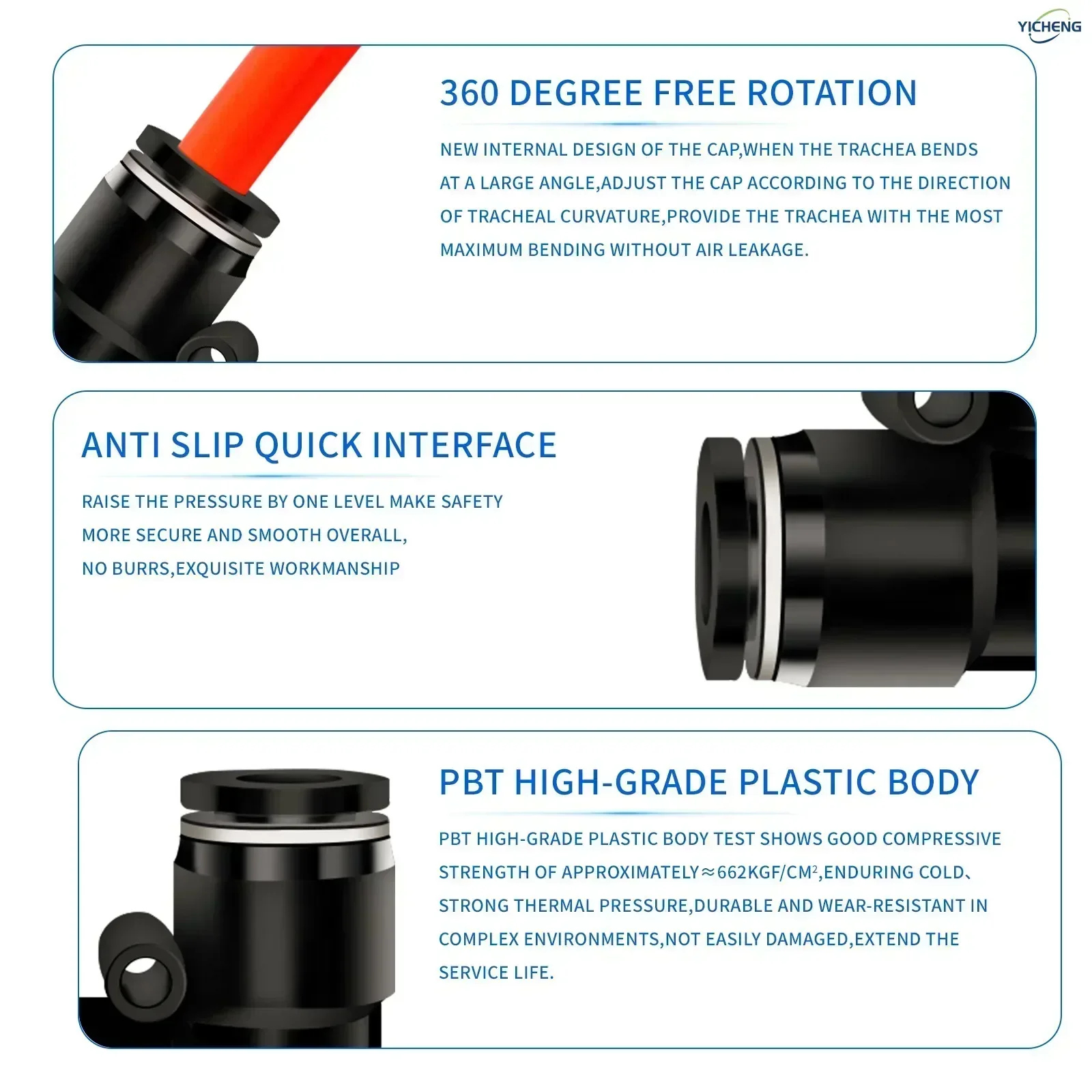 ขั้วต่อท่อ PNEUMATIC ข้องอ 90 °   2 วิธี 14 มม.-14 มม.หลอด OD Push to Connect Tube Quick Fittings Push Lock (Pack of 10)
