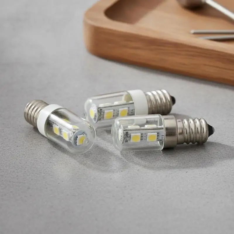 LED Fridge Corn Lamp E12 E14 E17 Base 220V Low Heat Emission Cold White Bulb for Home Refrigerator Cabinet