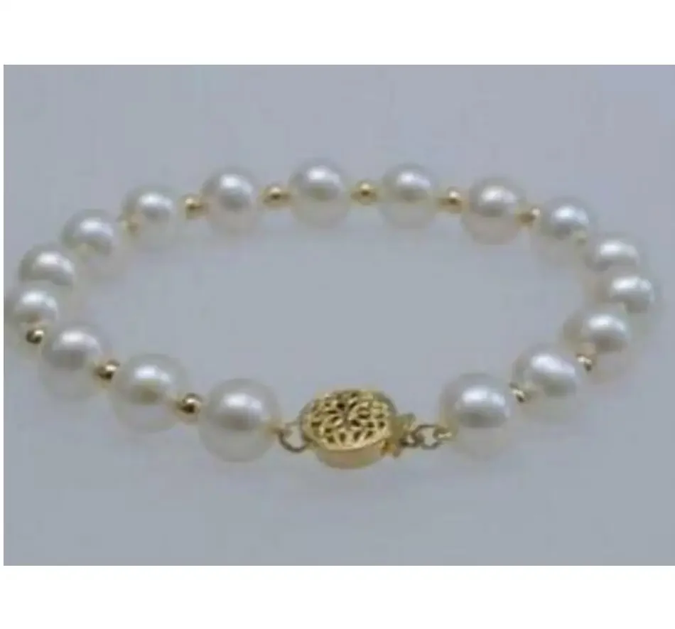 Fashion jewelry  beautiful 8-9MM south sea white black pearl bracelet 7.5-8