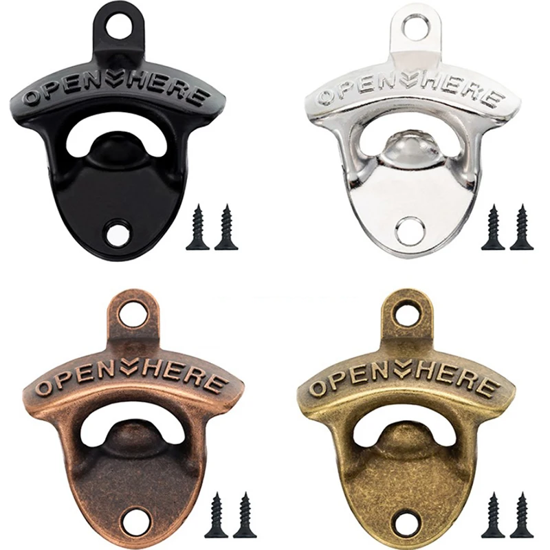 Wall Mounted Beer Bottle Opener Zinc Alloy Soda Beer Wine Bottle Opener Vintage Heavy Duty Bottle Opener for Kitchen Party new