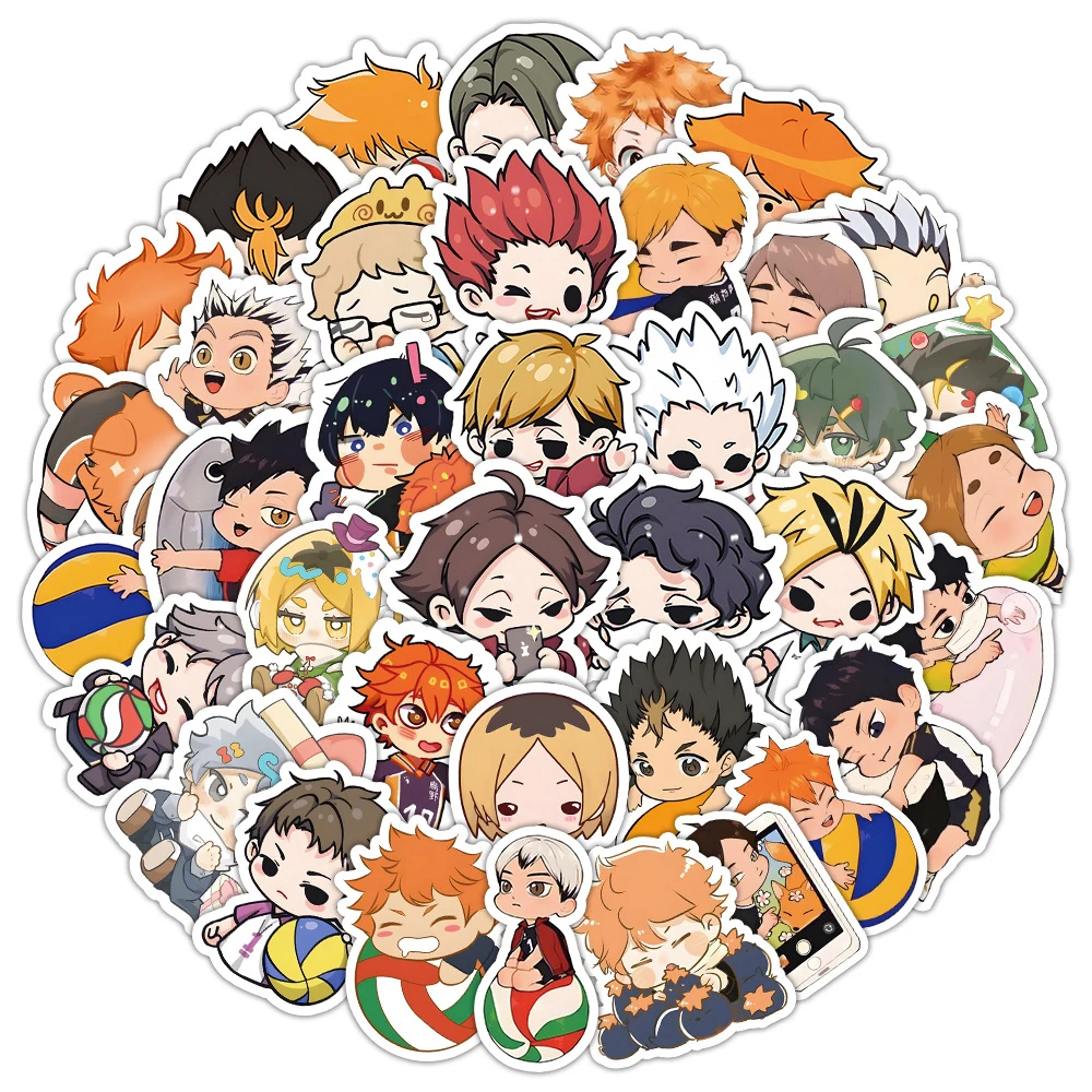 10/30/60pcs Cartoon Haikyuu!! Cute Stickers Decal DIY Motorcycle Luggage Suitcase Car Bike Cool Volleyball Anime Sticker Kid Toy