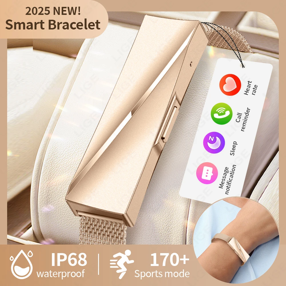 

LIGE New Smart Bracelet For Men Women No Screen Smart Watch Men Couple Interaction Blood Pressure Health Sport Smartwatch Women
