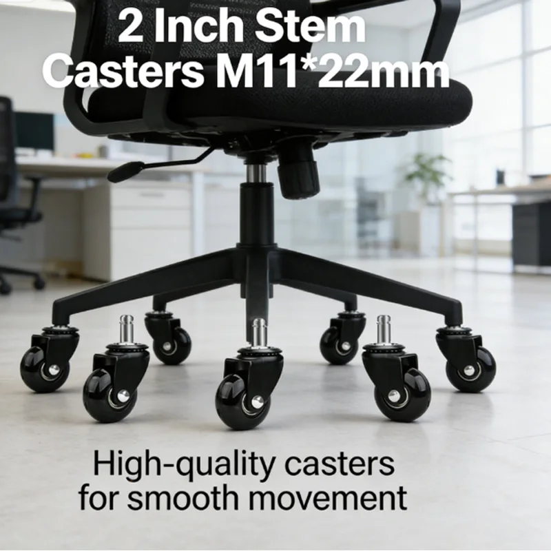 5 Packs 2 Inch Black PU Caster Wheel
