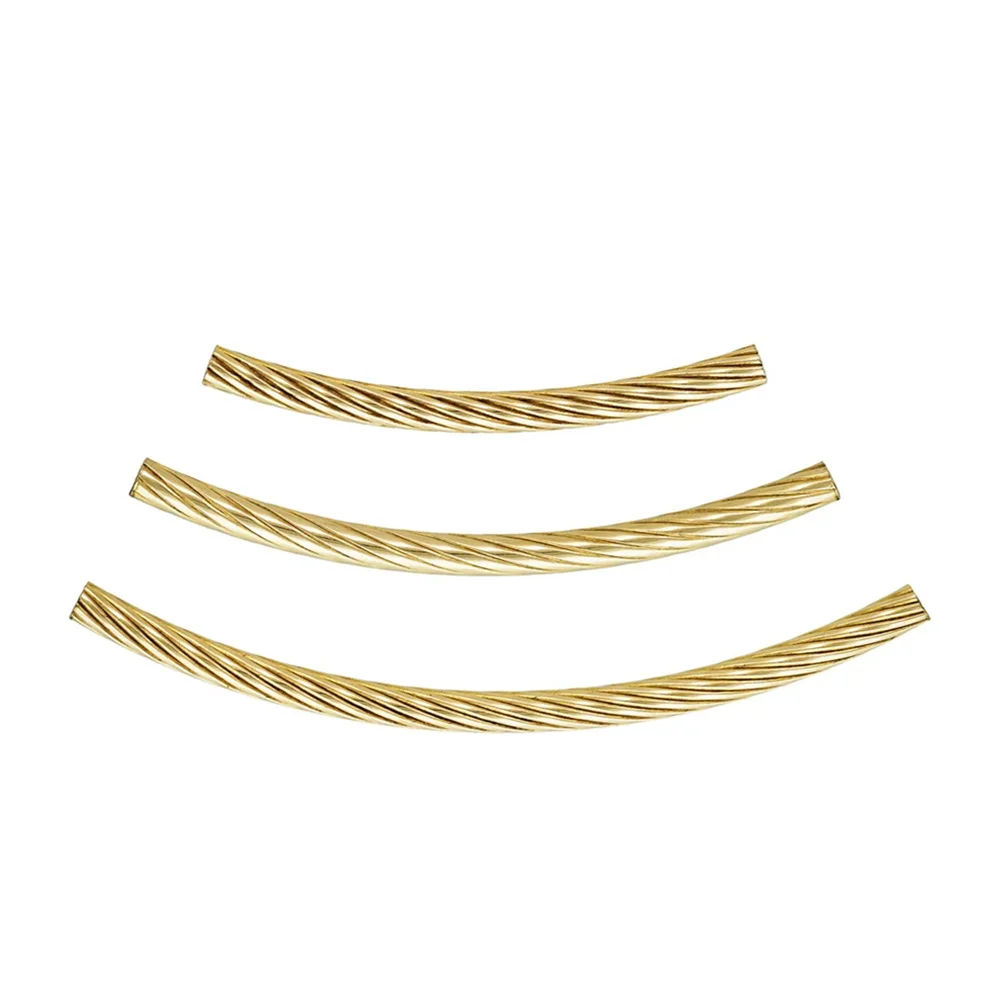 

10pcs 14K Gold Filled Spiral Corrugated Curve Tube Beads for Necklace Bracelet 20mm 25mm 30mm