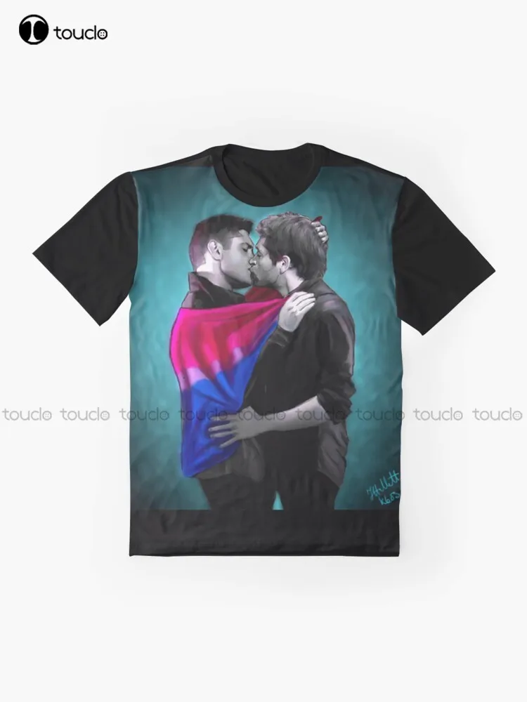 Bisexual Pride Destiel Graphic Destiel Supernatural Dean Winchester T-Shirt Funny Art Streetwear Cartoon Tee Christmas Gift