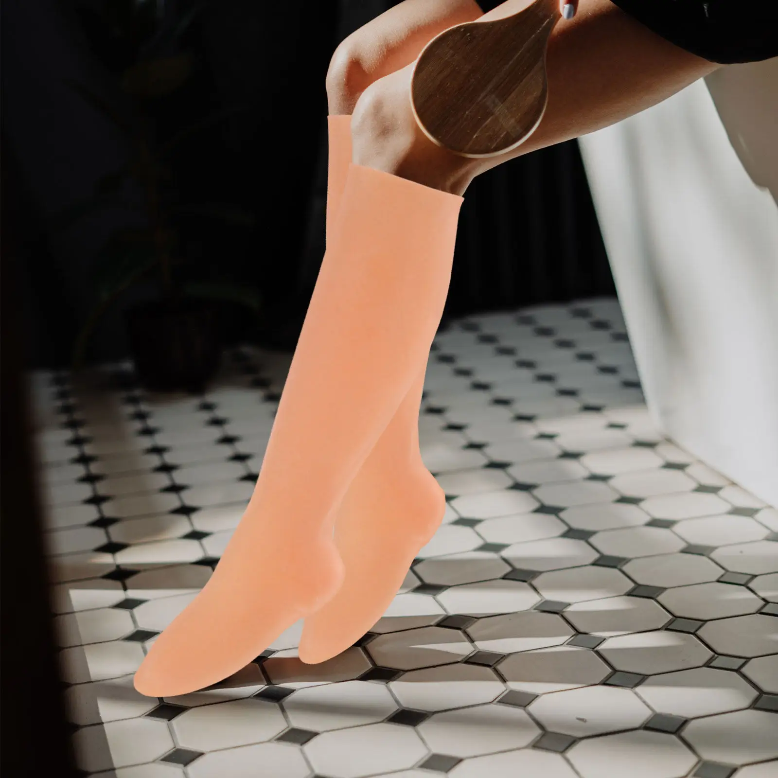 

1 пара длинных увлажняющих носков для ног из комфортного материала SEBS, носки для сна для восстановления пяток, ухода за трещинами, отшелушивающая маска для ног