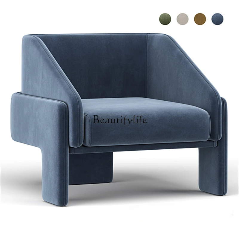 Simple and Modern Fabric Craft Single Minimalist Living Room Leisure Sofa Office Conference Chair