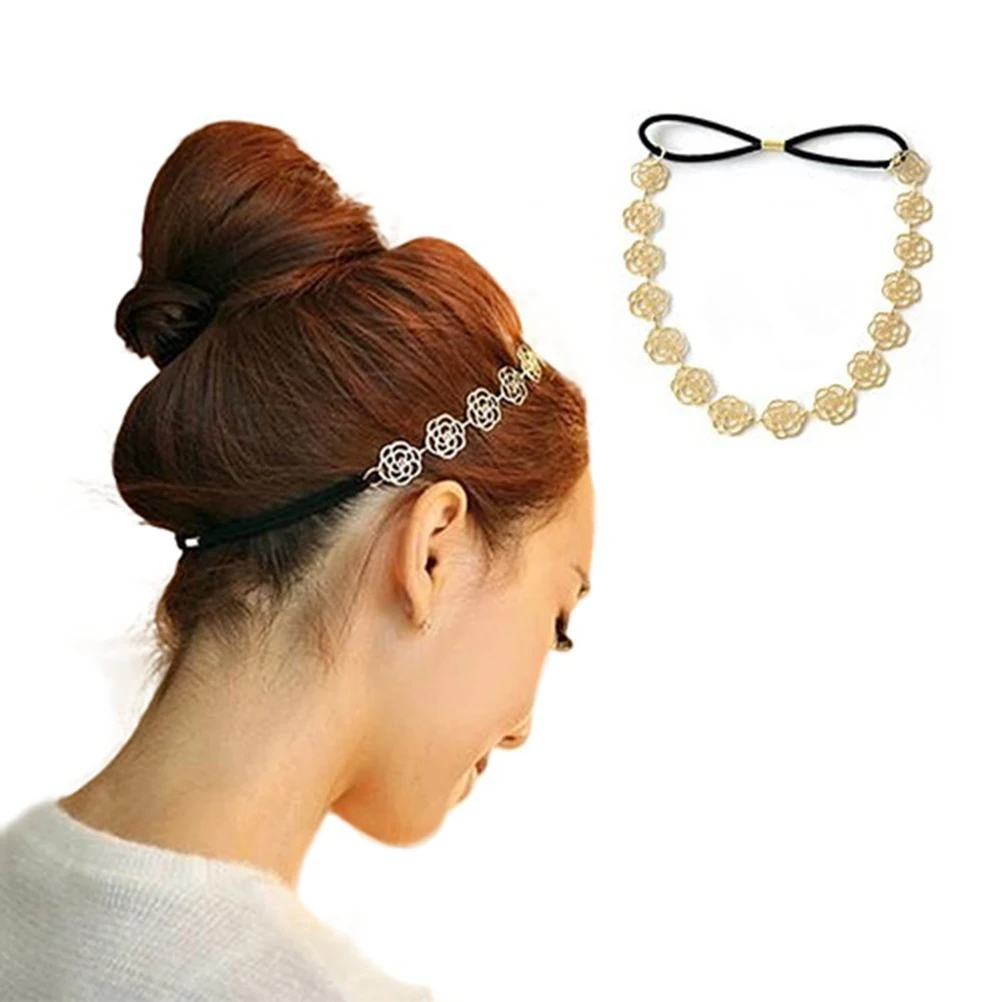 

Rose Elastic Hairband For Women Girls Korean Style Lightweight Comfortable Hair Bands With Flowers Fashion Accessories
