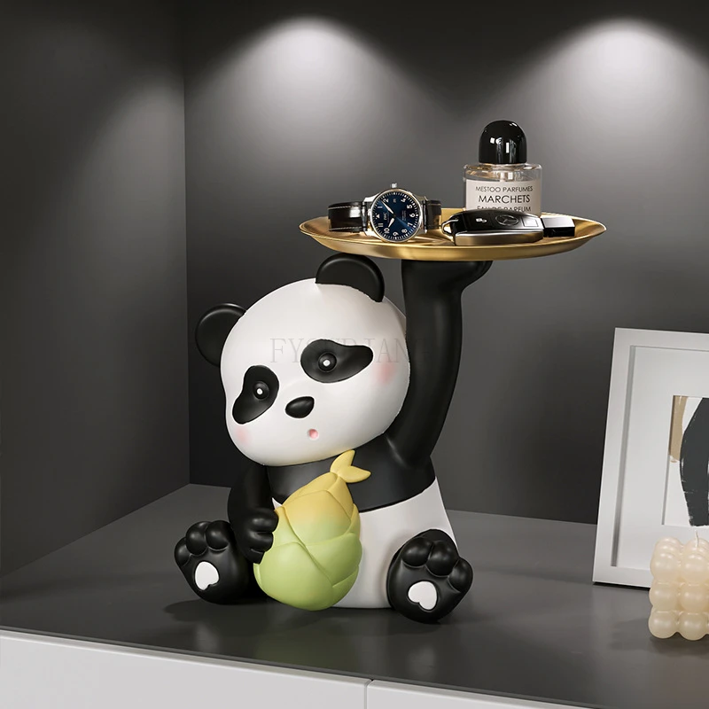 

Creative Panda Storage Rack Ornaments Home Decoration Dining Table Paper Box Living Room Decoration Light Luxury High-End Gift