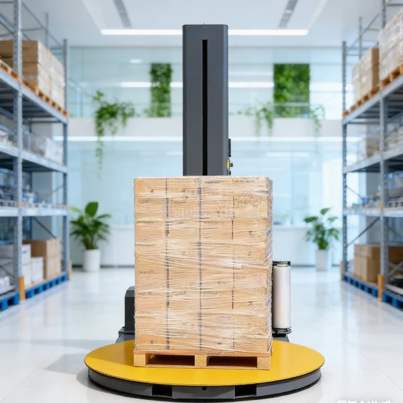 

Customized Pallet Packaging Machine Plastic Stretch Film Wrapper Winding Machine for Carton Box Furniture Goods Transportation