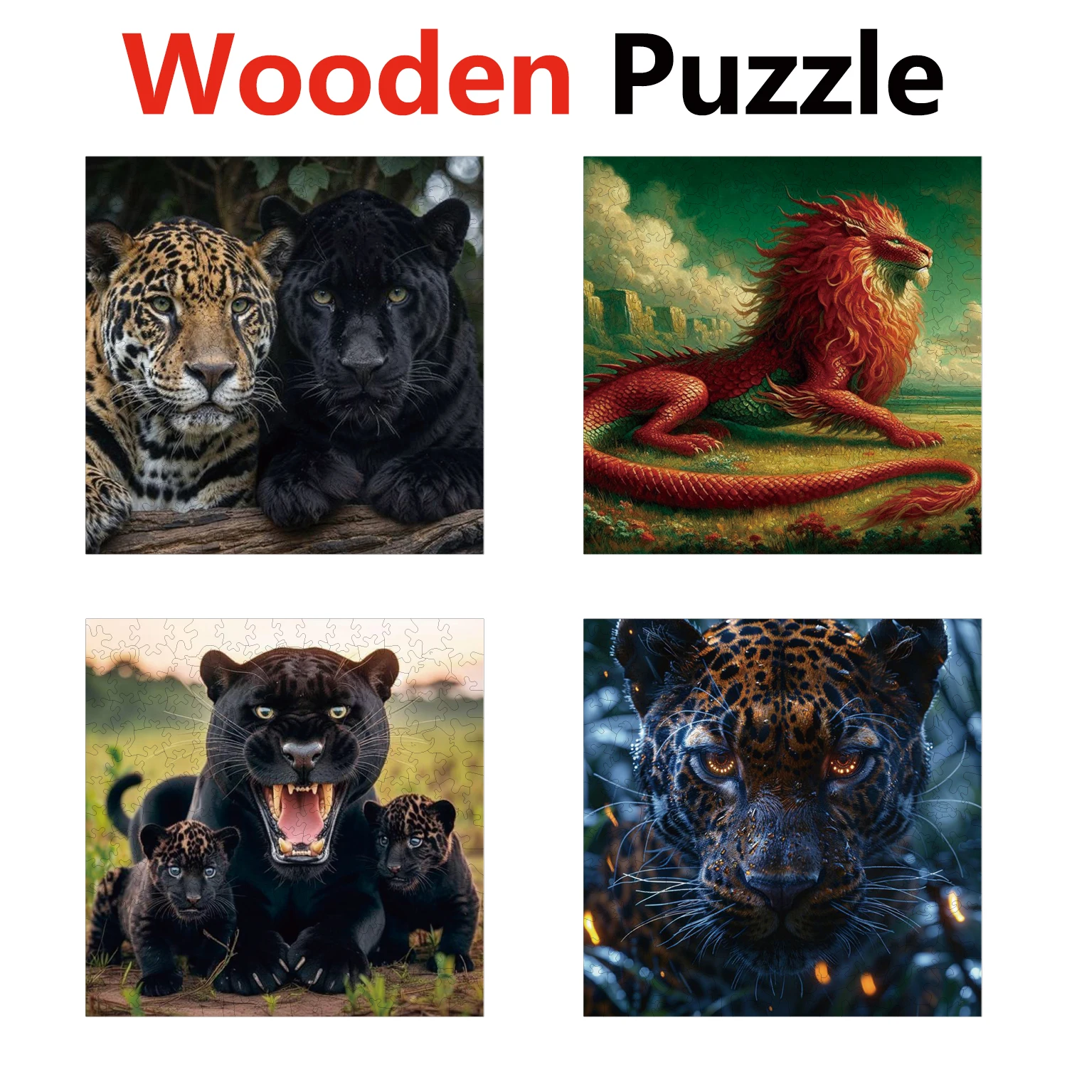 

Lion Tiger Leopard Animal Puzzles High Quality Jigsaw Puzzle Wooden Puzzle Best Christmas Gift