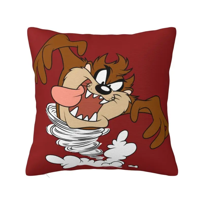 Custom Fashion Cartoon Tasmanians Devils Throw Pillow Case Home Decor Square Taz Anime Cushion Cover Pillowcover for Living Room