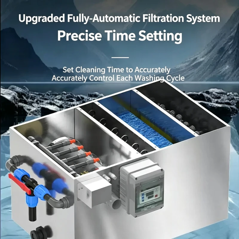 Rotary Drum Micro‑Filter Stainless Steel Pond Filtration System Auto Backwash Water Circulation Device For Fish Waste Separation