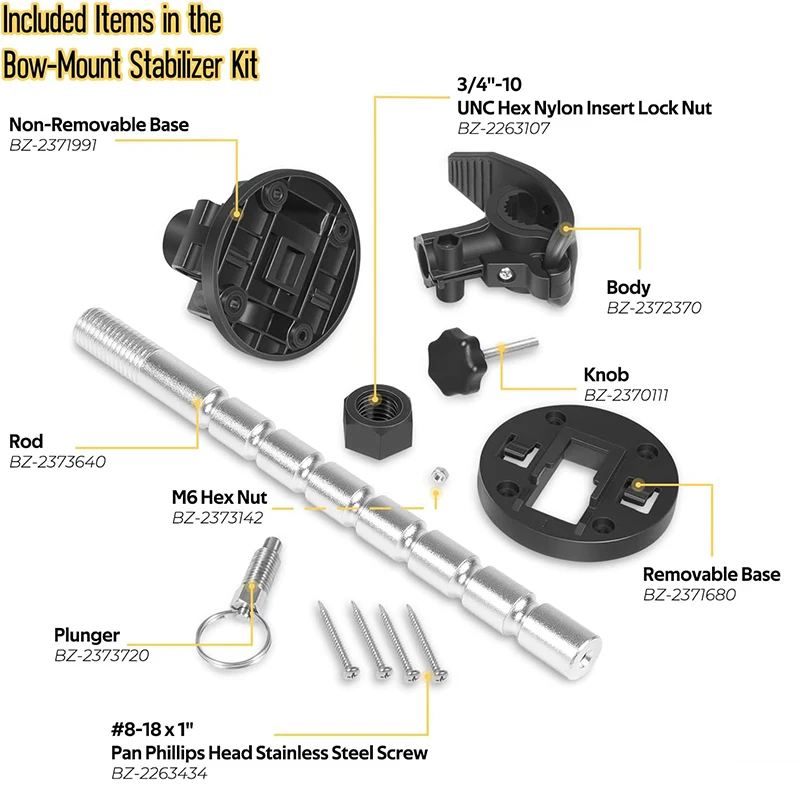 Immagine 7: Supporto per stabilizzatore motore per peschereccio elettrico per Minn Kota Terrova, Riptide, Ulterra, PowerDrive include asta extra