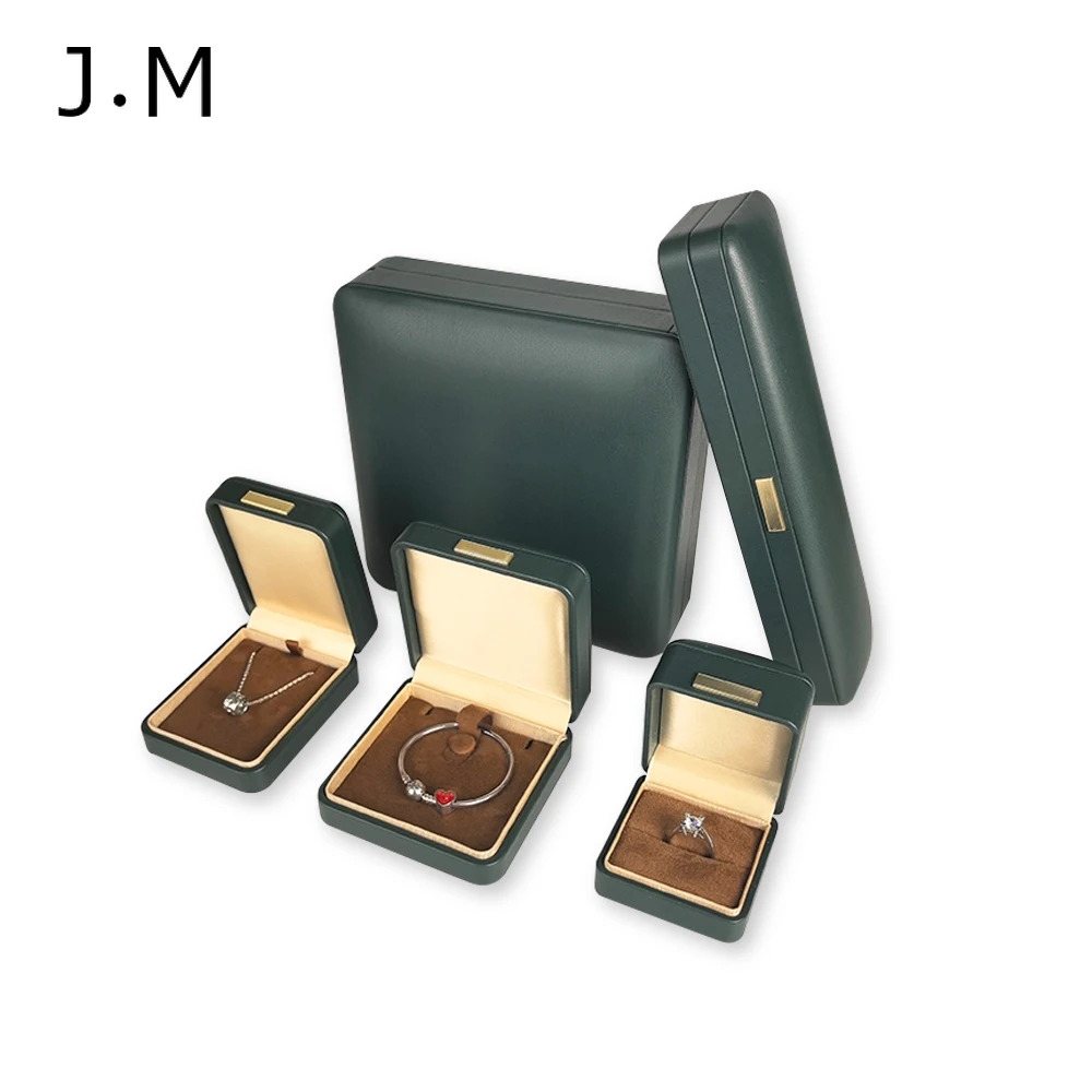 set-di-10-scatole-per-gioielli-in-pelle-pu-verde-scuro-con-angoli-arrotondati-e-fibbia-dorata-per-anelli-ciondoli-bracciali-confezione-regalo-e-scatola-portaoggetti