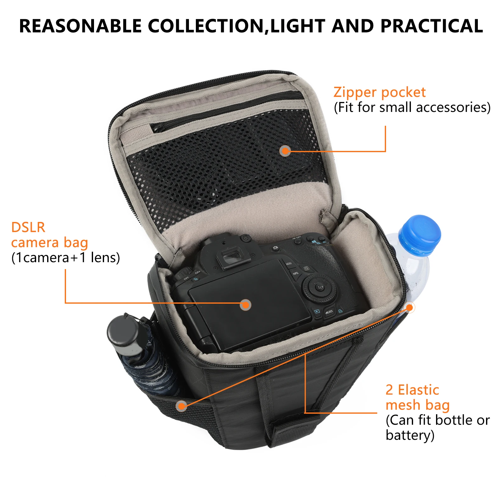 Besnfoto Waterproof Sling Photography Backpack Lightweight Camera Bag for Mirrorless DSLR Cameras