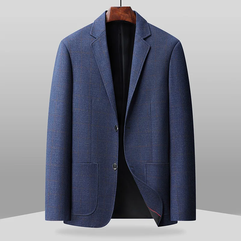 La nouvelle veste de costume classique à col à carreaux, style business décontracté, pour hommes, co