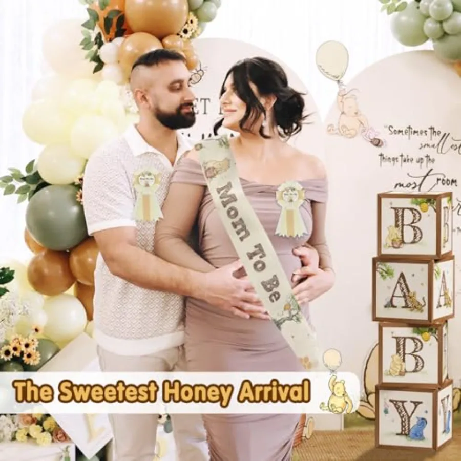 الكلاسيكية ويني الدب زينة استحمام الطفل أمي ليكون وشاح أبي ليكون الصدار مجموعة محايد خمر بوه الدب الأم لتكون وشاح باب