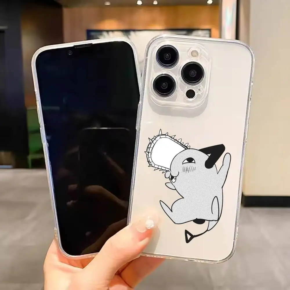 

Pochita C-Cute For iPhone 17 16 15 14 13 12 11 Mini Pro Max Plus Transparent Phone Case