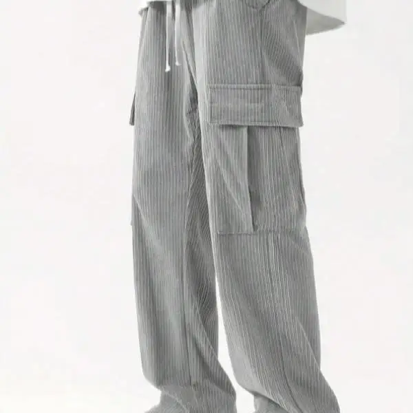 

Men's Casual Pants Striped Print High Waist Straight Leg Neutral Sle Casual Trousers New Cross-Border Men's Faion