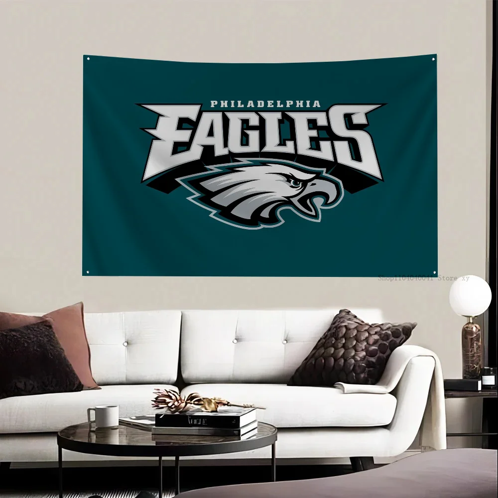 1pc Philadelphia Eagles Flag Flags And Banners Four Hole Polyester Outdoor Decor Room Aesthetic