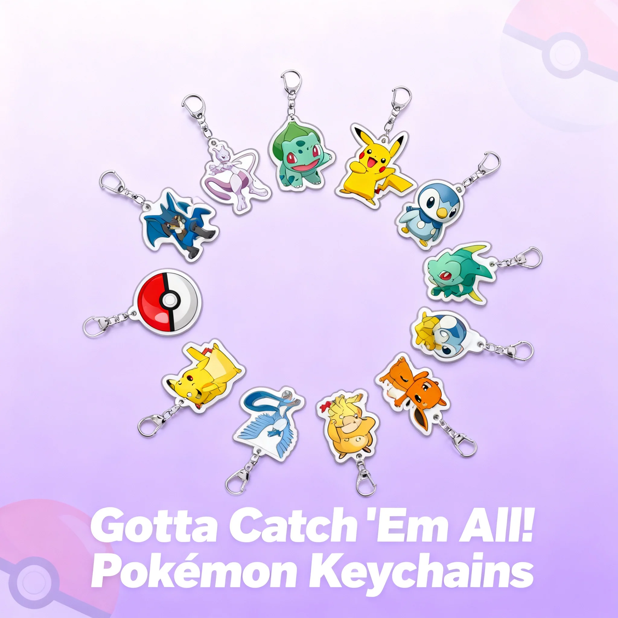 

Акриловый двусторонний брелок Покемон: Пикачу (поколение Advanced) — милый кулон-подвеска для рюкзака, аксессуар