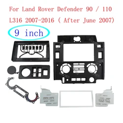 2 Din Center Console Dash Board Head Unit Fascia Panel Dashboard Frame Cover For Land Rover Defender 90 110 L316 2007-2016