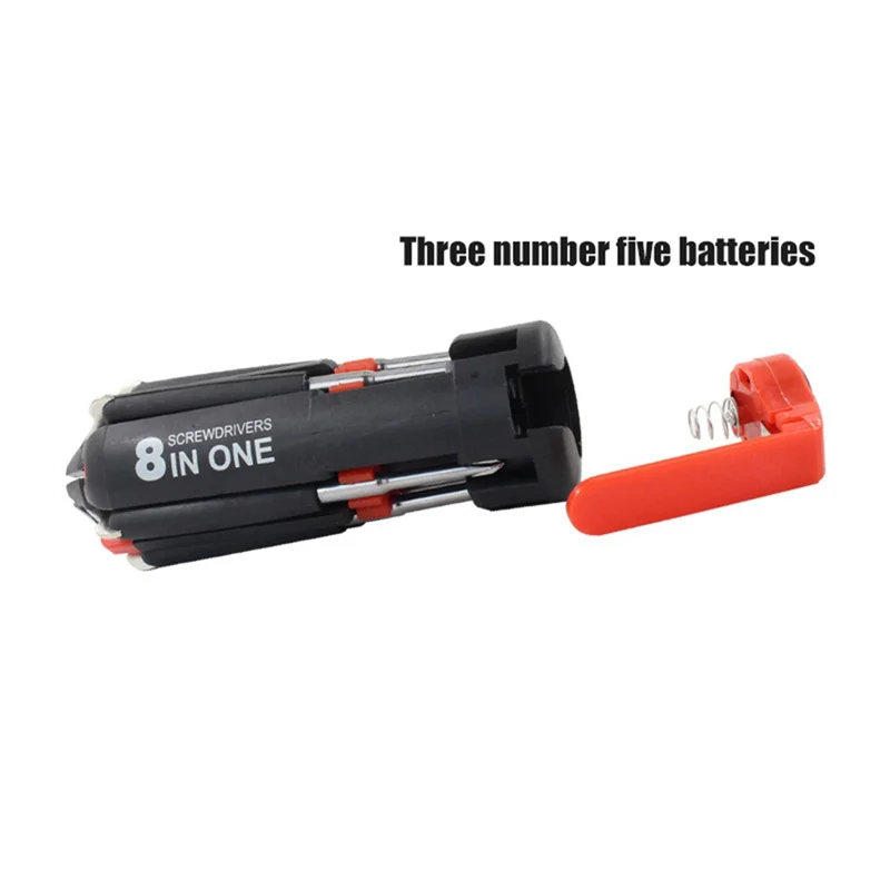 Multifunction 8 in 1 Screwdriver Repair Screwdriver with Light Portable Household Screwdriver