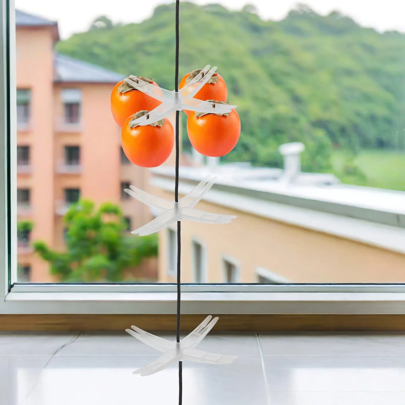 Estante de secado de plástico plegable de varios niveles para caquis, soporte colgante para secar frutas, deshidratador de alimentos para cocina, jardín y exteriores