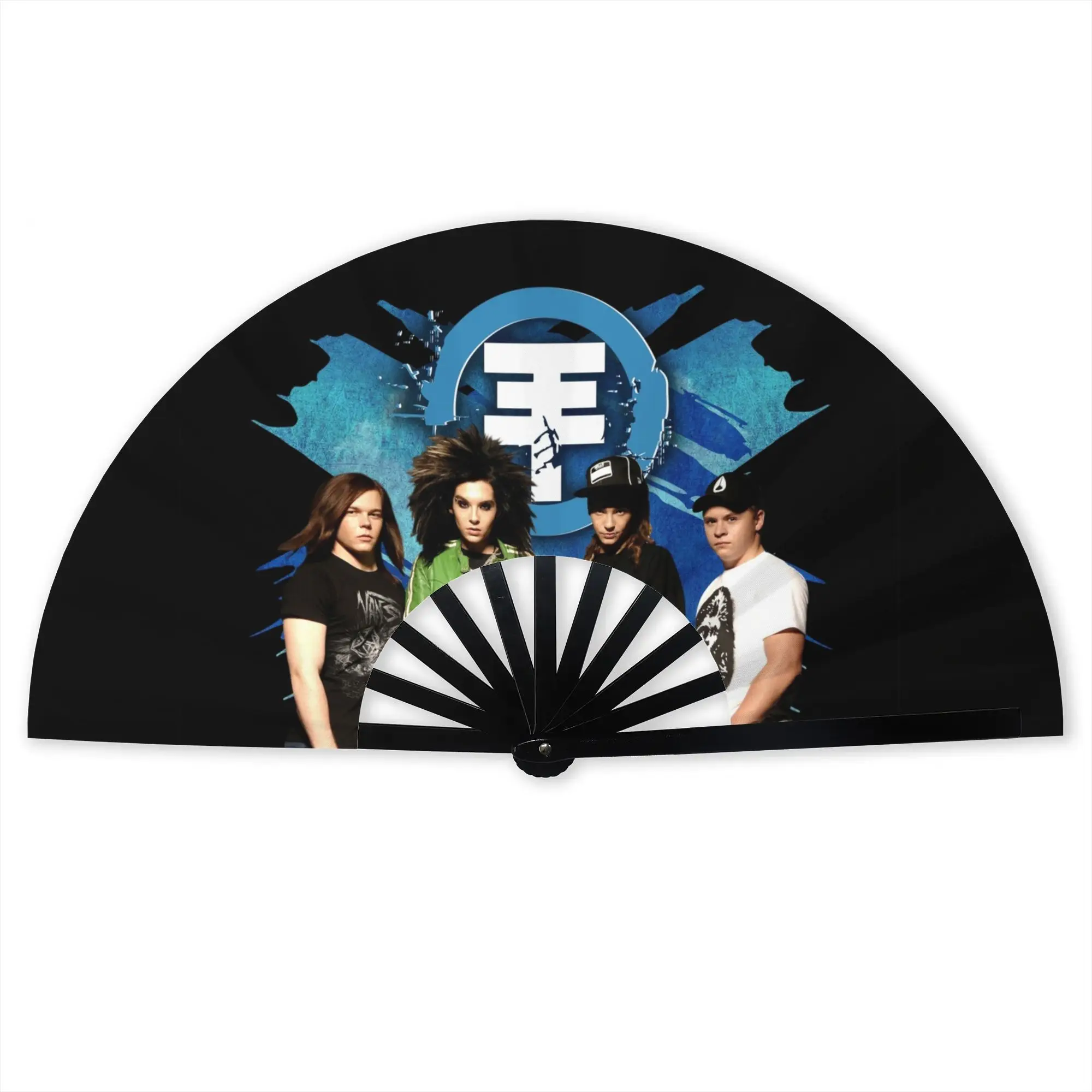 Customized T-Tokios H-Hotels Punk Portable Pocket Fan Camping German Polyester Folding Fan Chinese Dance Handheld Cooling Fans