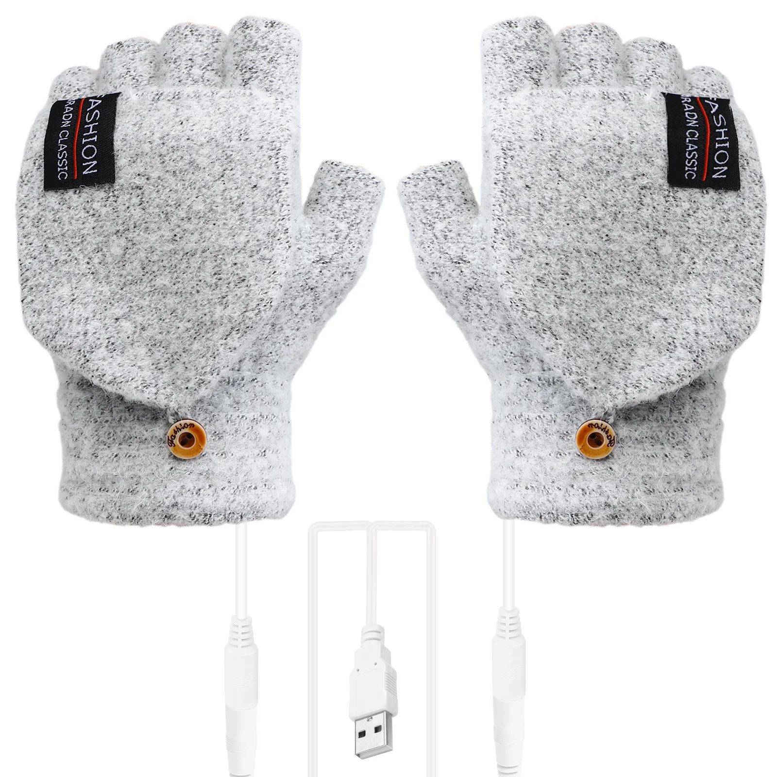 

Heated Gloves Polyester Fiber Hand Warmer Waterproof USB 5V Power Supply Full Finger Mitten Half Finger Touchscreen