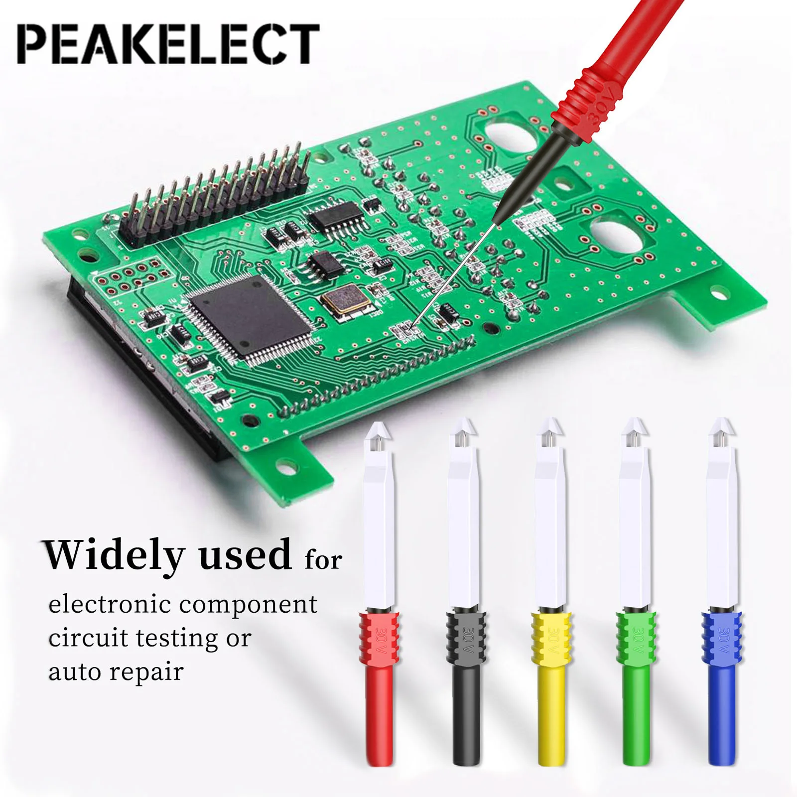 Peakelect P1043B 4Mm Banaan Plug Multimeter Meetsnoeren Kit Met Veiligheid Piercing Naald Test Probes + Alligator Clips Voor testen