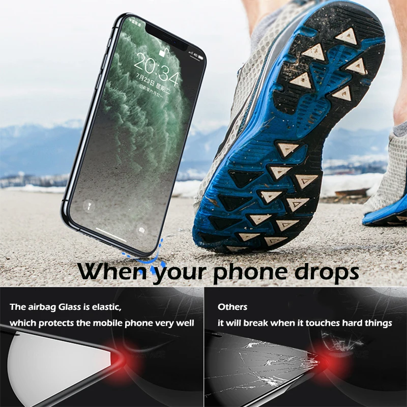 2Pcs 3D Airbag Bumper edge Tempered Glass For iPhone 17 16E 16 15 14 13 12 mini 11 Pro XR X XS MAX 7 8 Plus SE Screen Protector