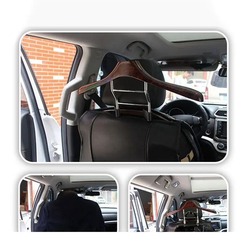 A21F-Car Coat Hanger Headrest Back Organizer Car With Headrest Restraint Rods Seat