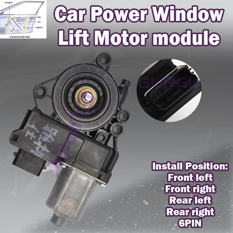 

82460/82450/83460/834503N000 For Hyundai Equus 2010-2016 Car Power Window Lift Motors module FR/FL/RR/RL 6 PIN glass assembly