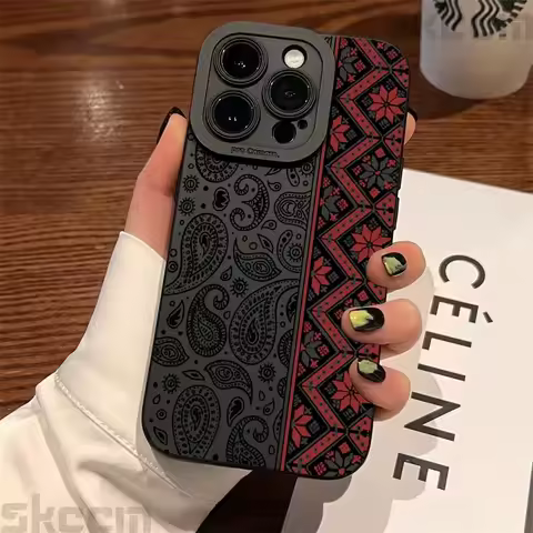 Fashion Vintage Totem Pattern Phone Case For Samsung Galaxy S25 Ultra S24 S23 S22 Plus S21 FE S20 A15 A35 A54 A55 Silicone Cover