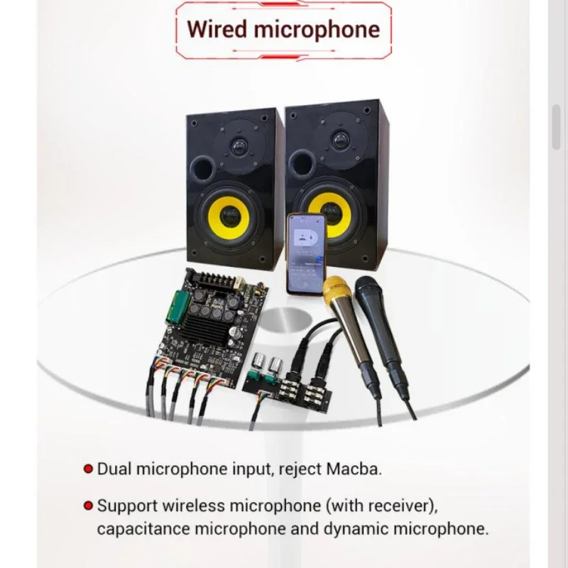 SOTAMIA 2.1 قناة بلوتوث مكبر كهربائي مجلس الصوت 50x2 + 100 واط KTV ميكروفون مكبر للصوت مضخم الصوت Anplificador دي الصوت