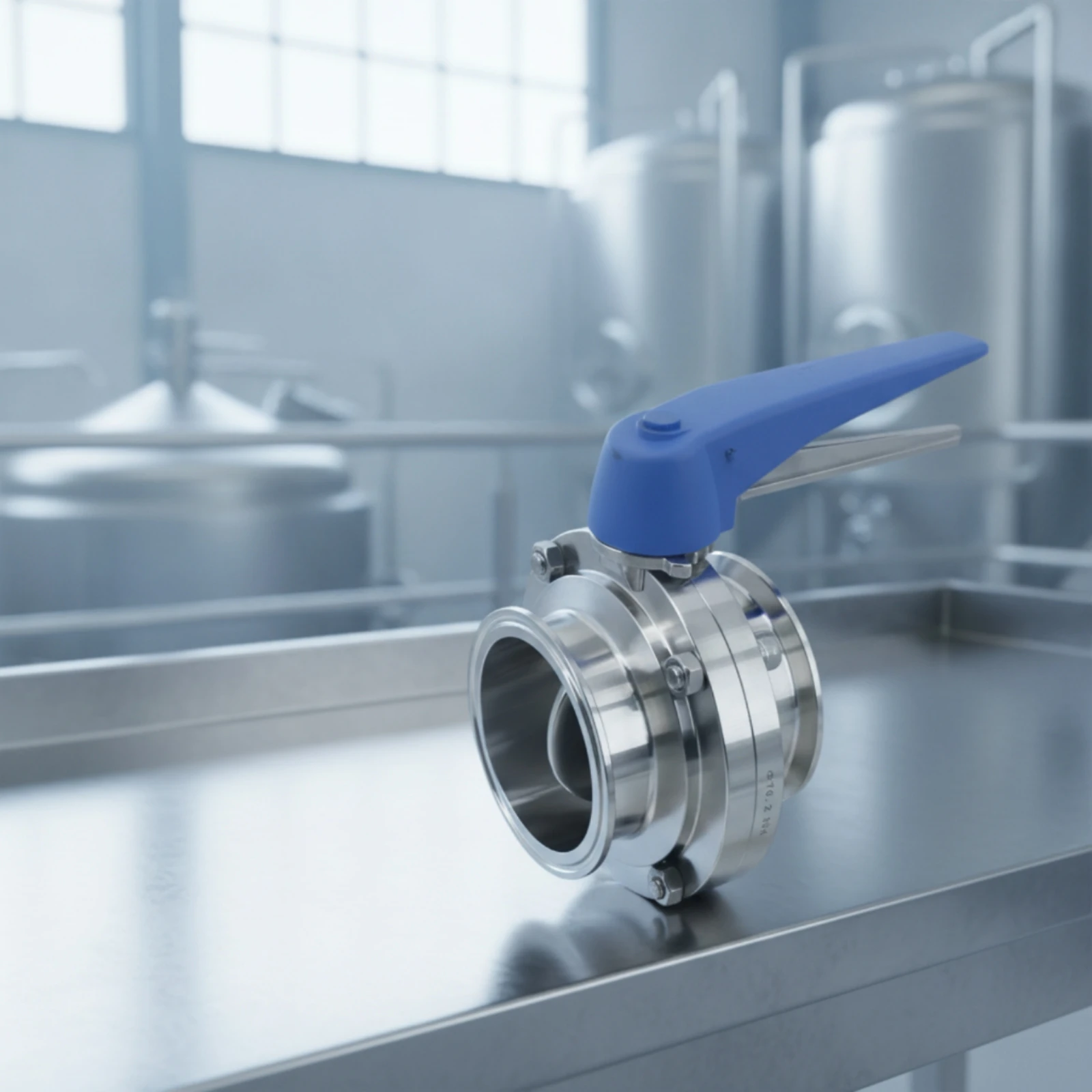 Butterfly Valve with Lever Handle Multi-Position Tri-Clamp Butterfly Valve TC Fitting Compact High Density for Homebrewers