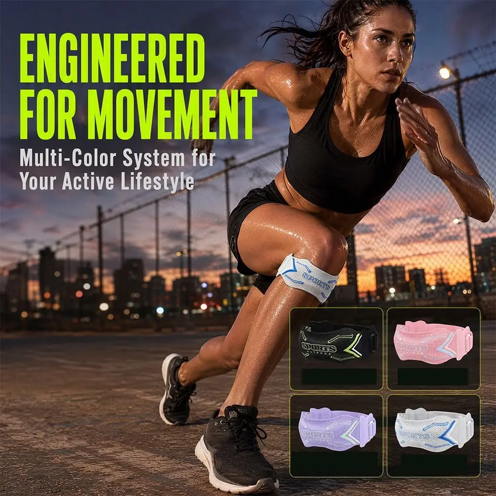 Adjustable Sports Patella Strap Breathable Shock Absorbing Knee Brace Non-Slip Comfortable Patellar Tendon Support Gym