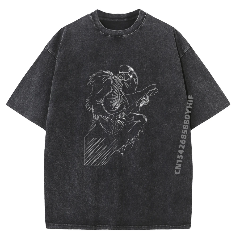 

Gothic Aesthetic Grey Shirt Graphic Tee Funky Washed Tshirts Men Funny Printed Clothes Casual Summer Tops