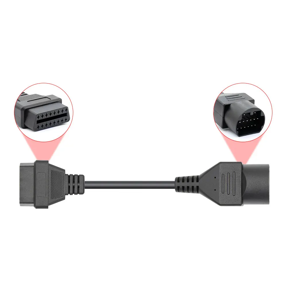 OBD2 Connector Cable Compatible OBD1 17pin Male to OBD2 16pin Female Connector Cable for MAZDA with High Quality