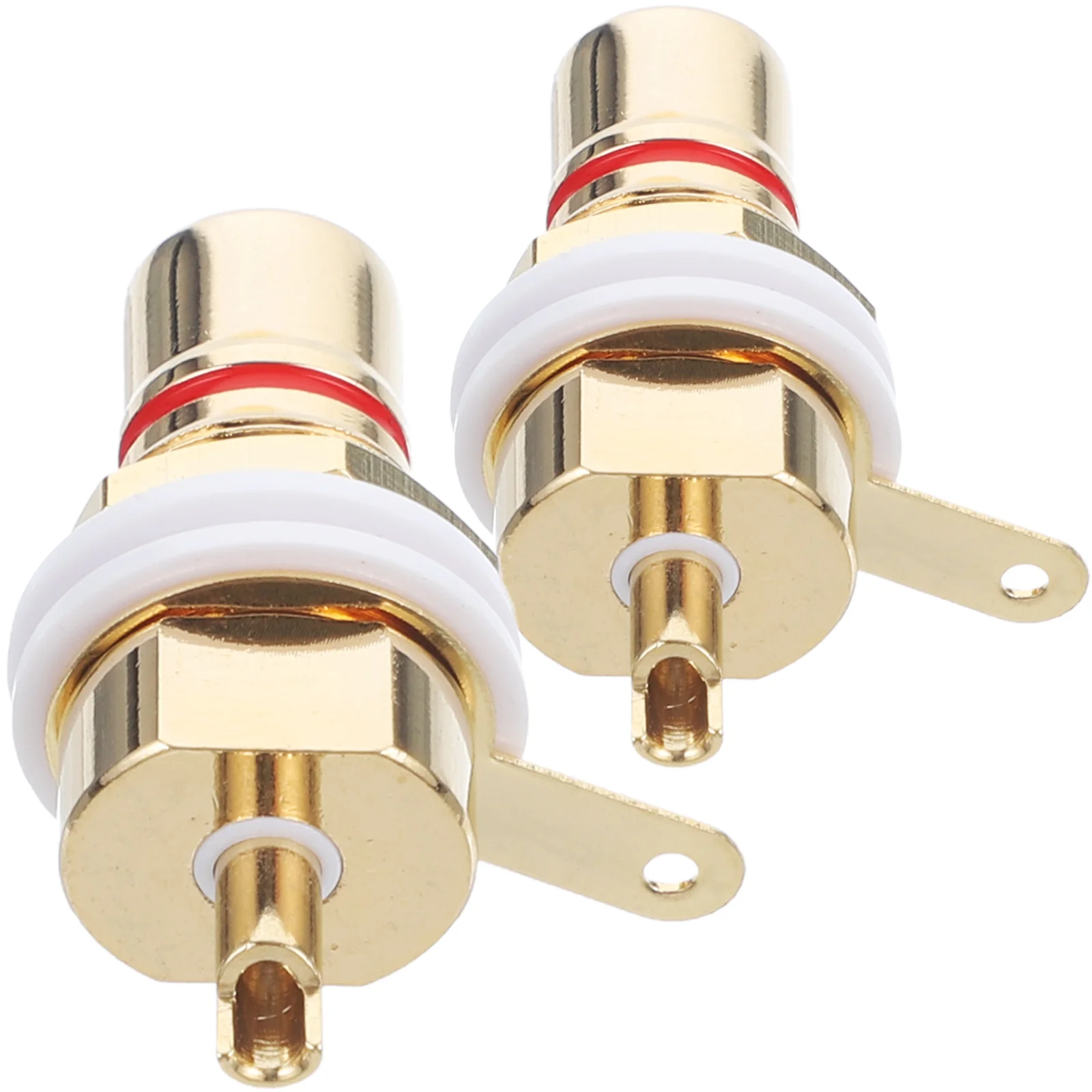 2Pcs Rca Female Socket Connectors Exquisite Craftsmanship Durable Long Time Use Lotus Shape Slot Rca Jacks Converter