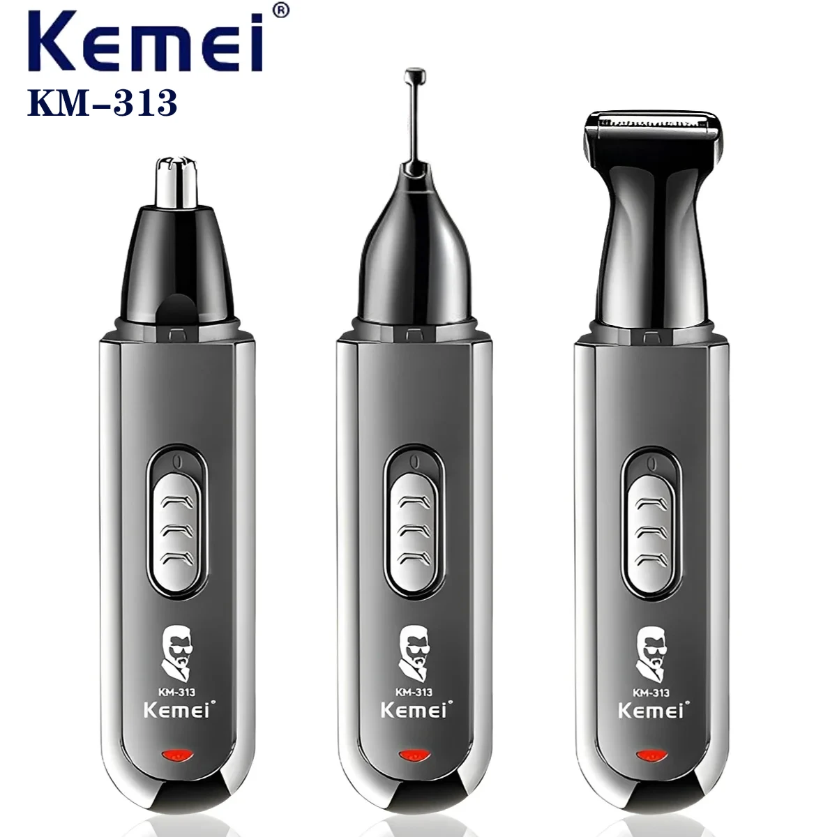 Kemei 3 IN 1 Eyebrows Trimmer Nose Trimmer Electric Replaceable Hair Remover Professional Ear Trimer Hair Shaver KM-313