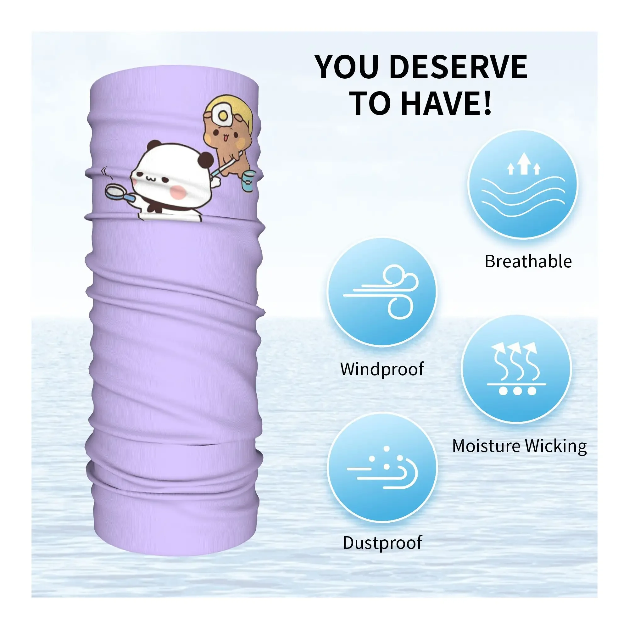 Masterchef Bubu Is قلي البيض لـ Dudu 3، Panda Bear Bubu وDudu زوجين باندانا الرقبة الجراب التفاف وشاح دافئ ركوب الدراجات